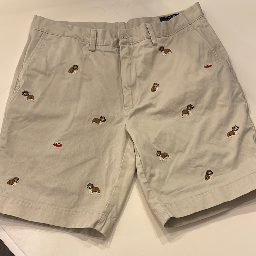 Polo by Ralph Lauren Tan Bulldog Embroidered Men's Shorts Unworn